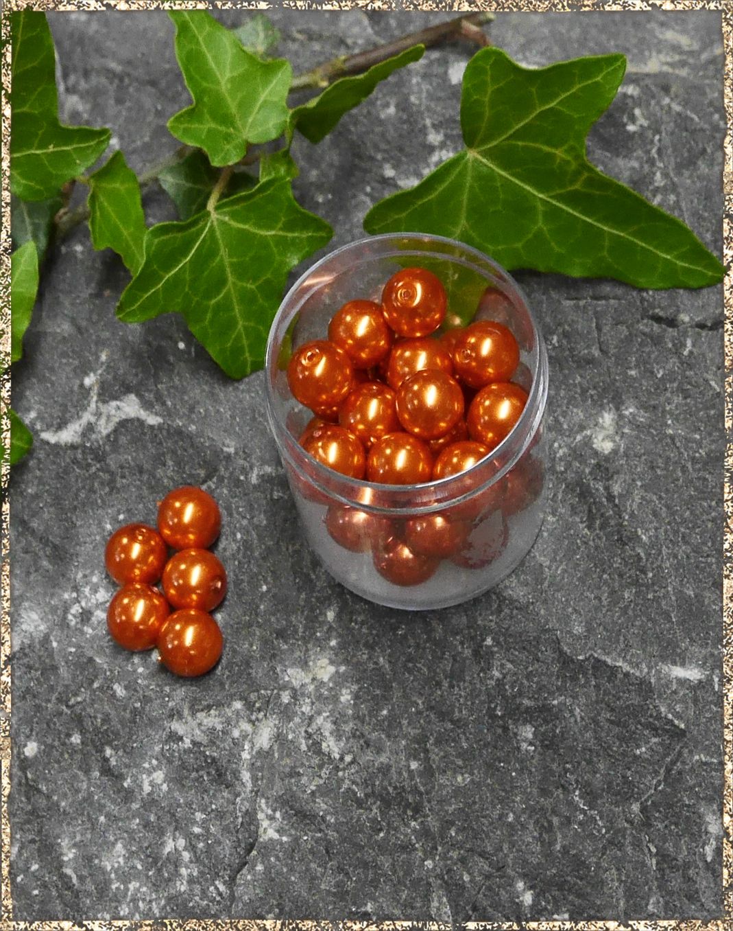 Perlen orange 10 mm